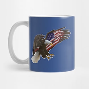 AMERICAN BALD EAGLE FLYING WITH FLAG WINGS Mug